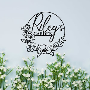 Custom Garden Metal Sign, Metal Name Sign