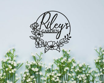 Custom Metal Garden Sign, Personalized Outdoor Yard Decor, Wall Art