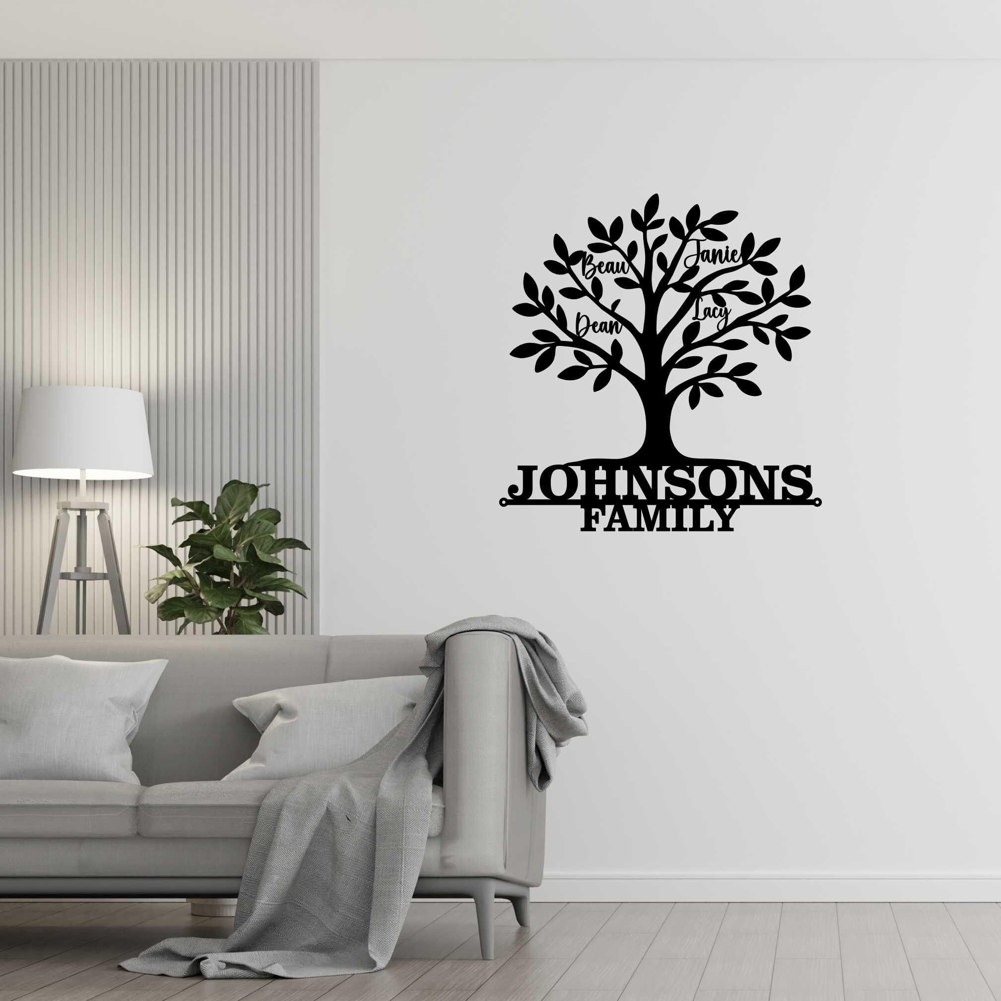 Personalized Metal Family Tree Sign: Custom Anniversary Wall Decor - Etsy