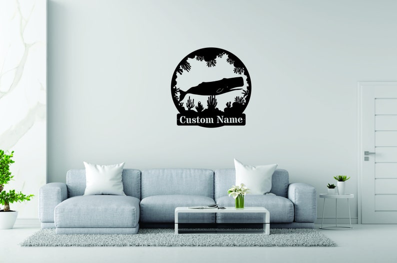 Custom Whale Metal Sign, Metal Wall Art, Metal Sign Hanging, Your