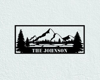 Personalized Mountains  Metal Art, Personalized Gift Sign