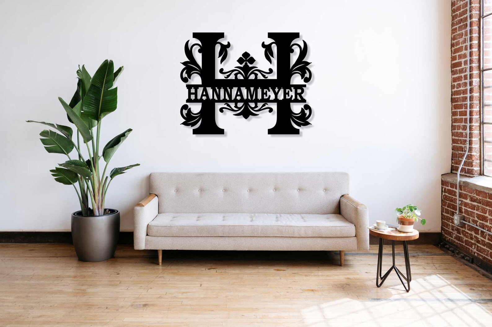 Custom Family Name Metal Sign: Laser Cut Monogram Wall Decor - Etsy