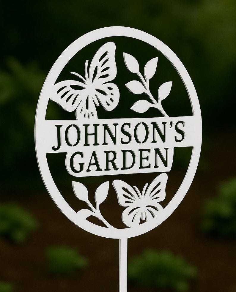 Personalized Metal Garden Sign, Custom Outdoor Yard Stake, Lawn Decor ...
