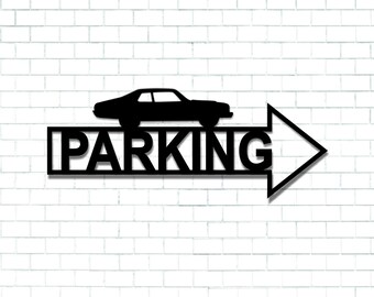 2 Pcs Car Parking Metal Sign, Metal Wall Art, Customized Metal Sign