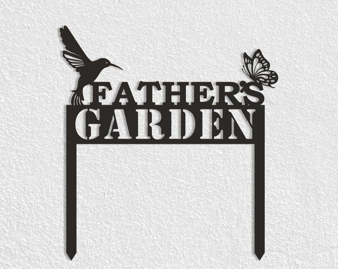 Personalized Garden Metal Sign, Father's Garden Metal Sign