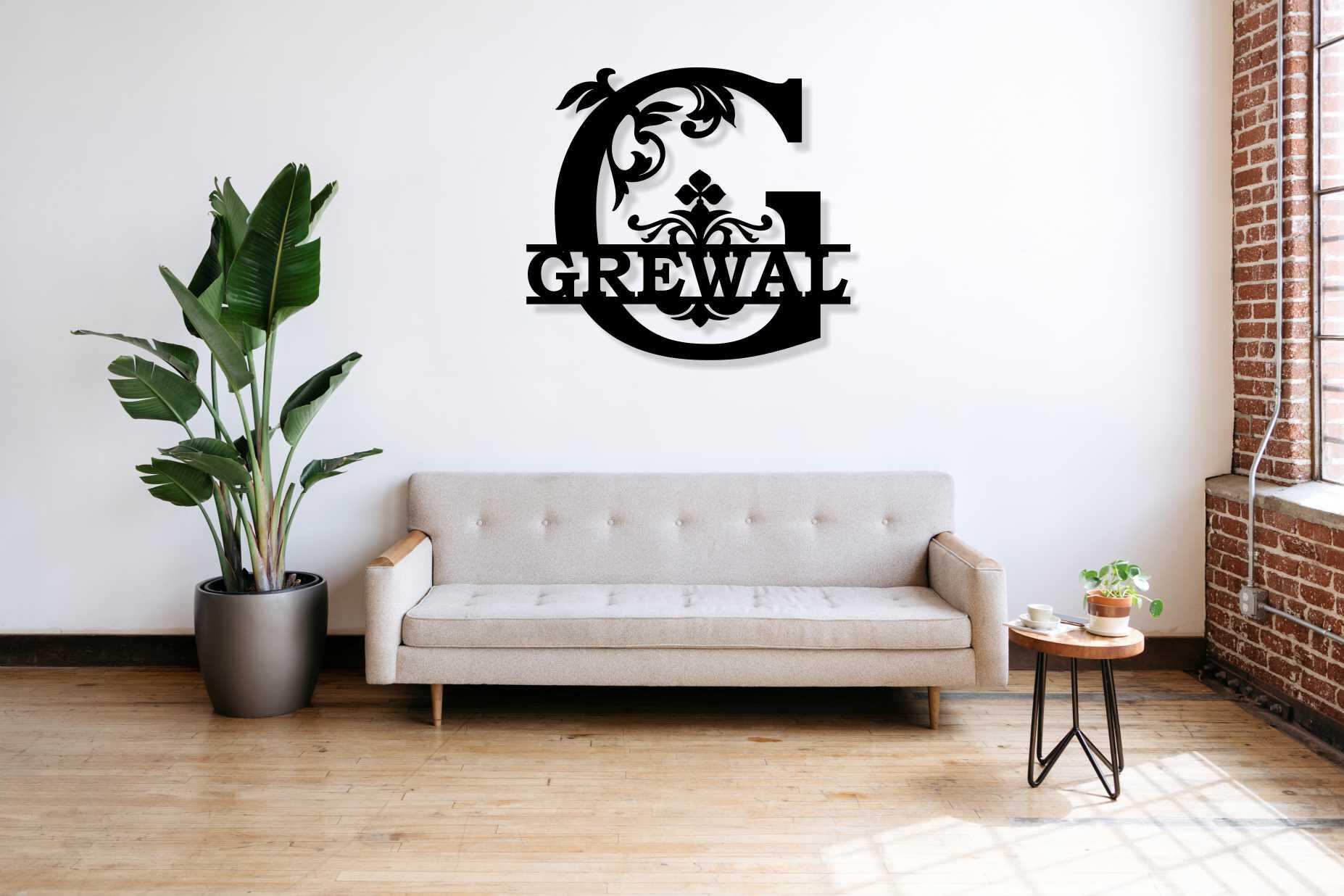 Custom Metal Monogram Sign: Laser Cut Steel Wall Art - Etsy