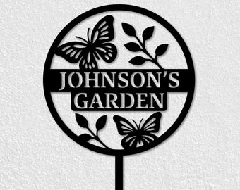 Letrero metálico personalizado para jardín, estaca para exterior, decoración para césped