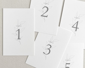 Floral Wedding Table Numbers | Elegant Modern Table Number Cards for Wedding | Custom Printed 4 x 6 Table Number Sign with Floral Background