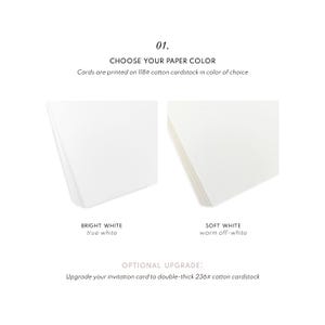 Elegant Floral Invitation Set | Custom Classic Wedding Invites with Debossed Border, Line Drawn Florals | Printed Invitation Set 画像 7