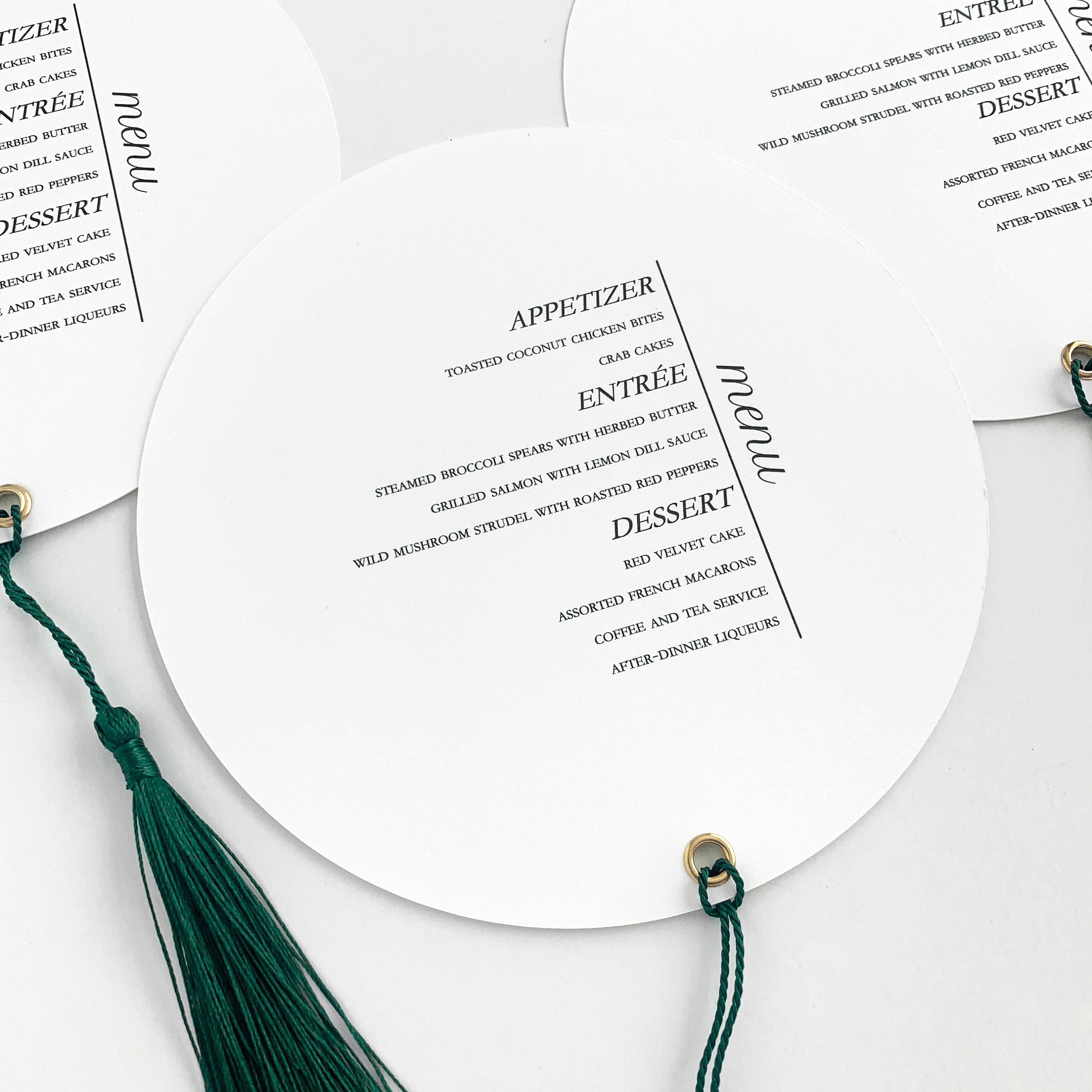 Round Tassel Menu Unique Circle Wedding Menu Custom Etsy