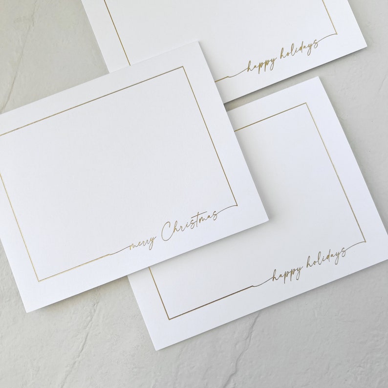 Gold Foil Christmas Cards merry Christmas Etsy