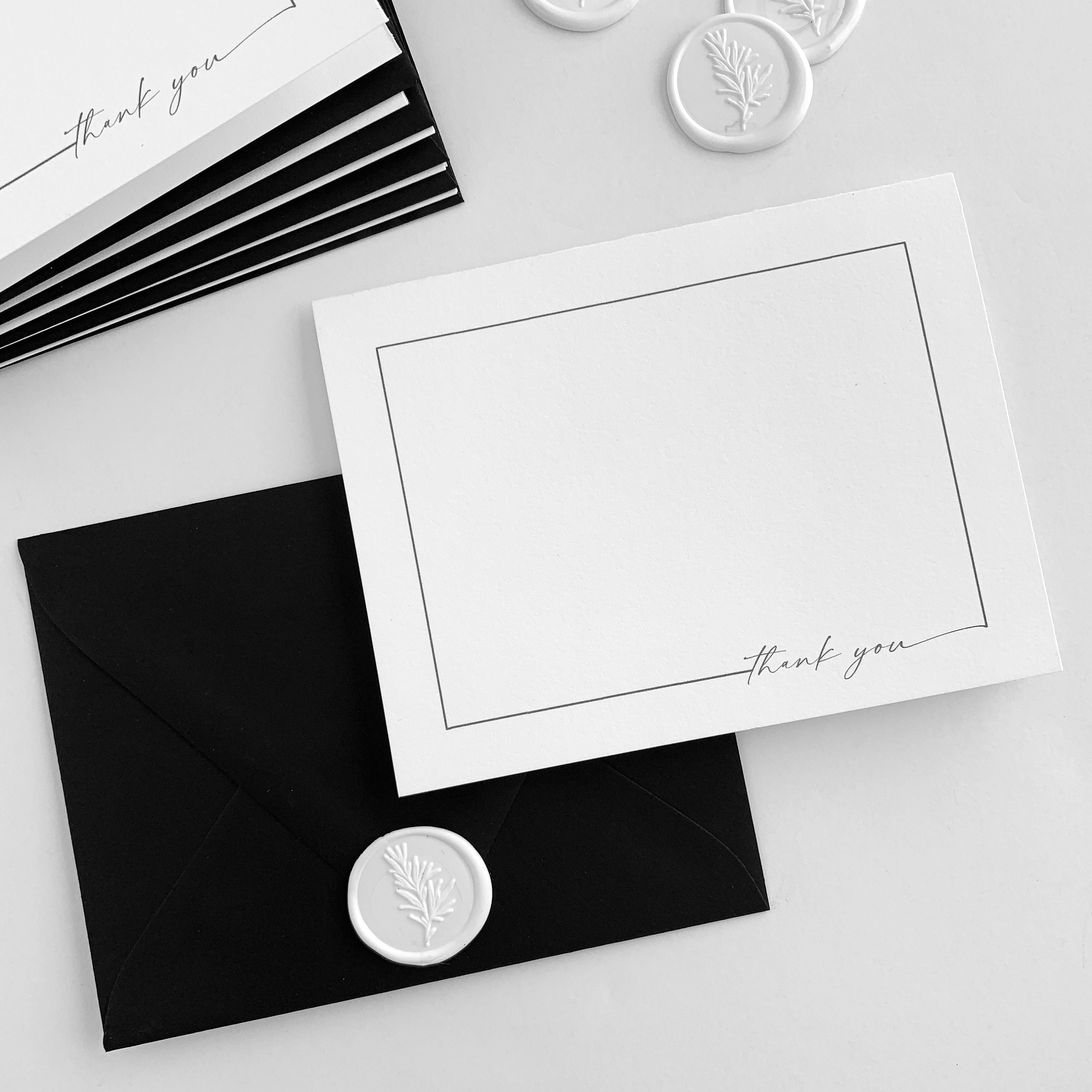 Thank You Cards Set Modern Elegant Notecard Set with Etsy