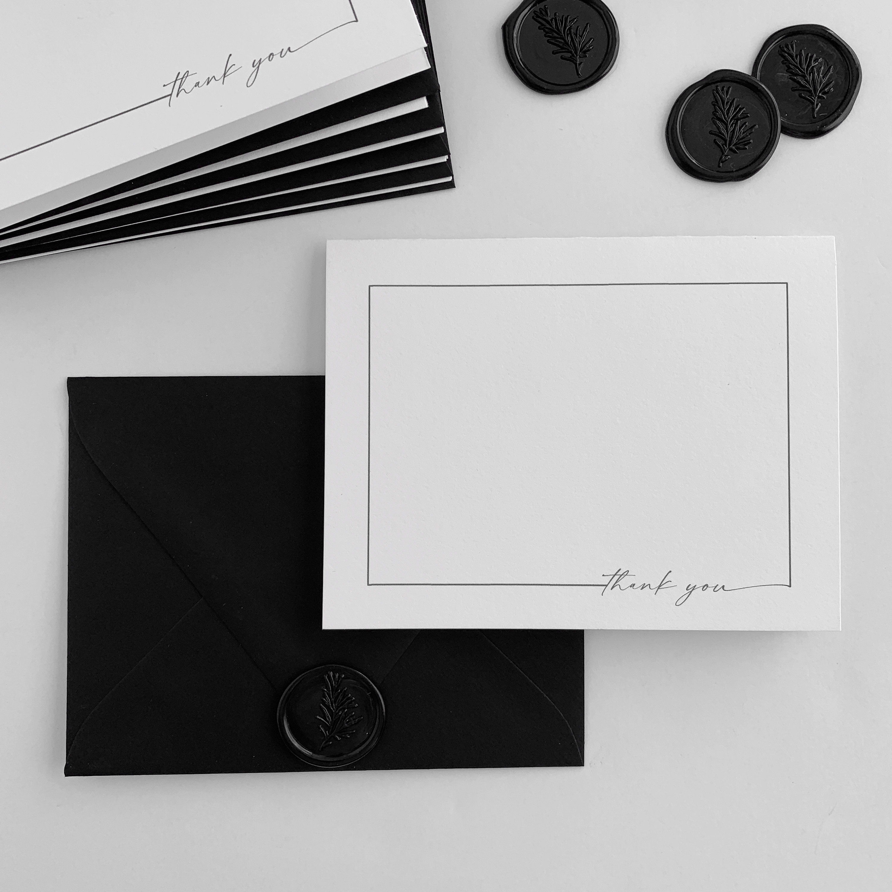 Thank You Cards Set Modern Elegant Notecard Set with Etsy