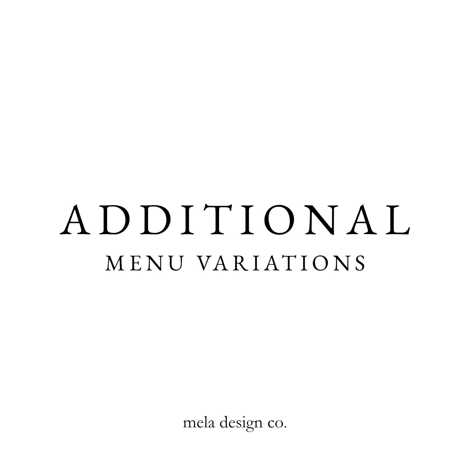 Additional Menu Variations (for Menu Orders With More Than 3 Menu ...