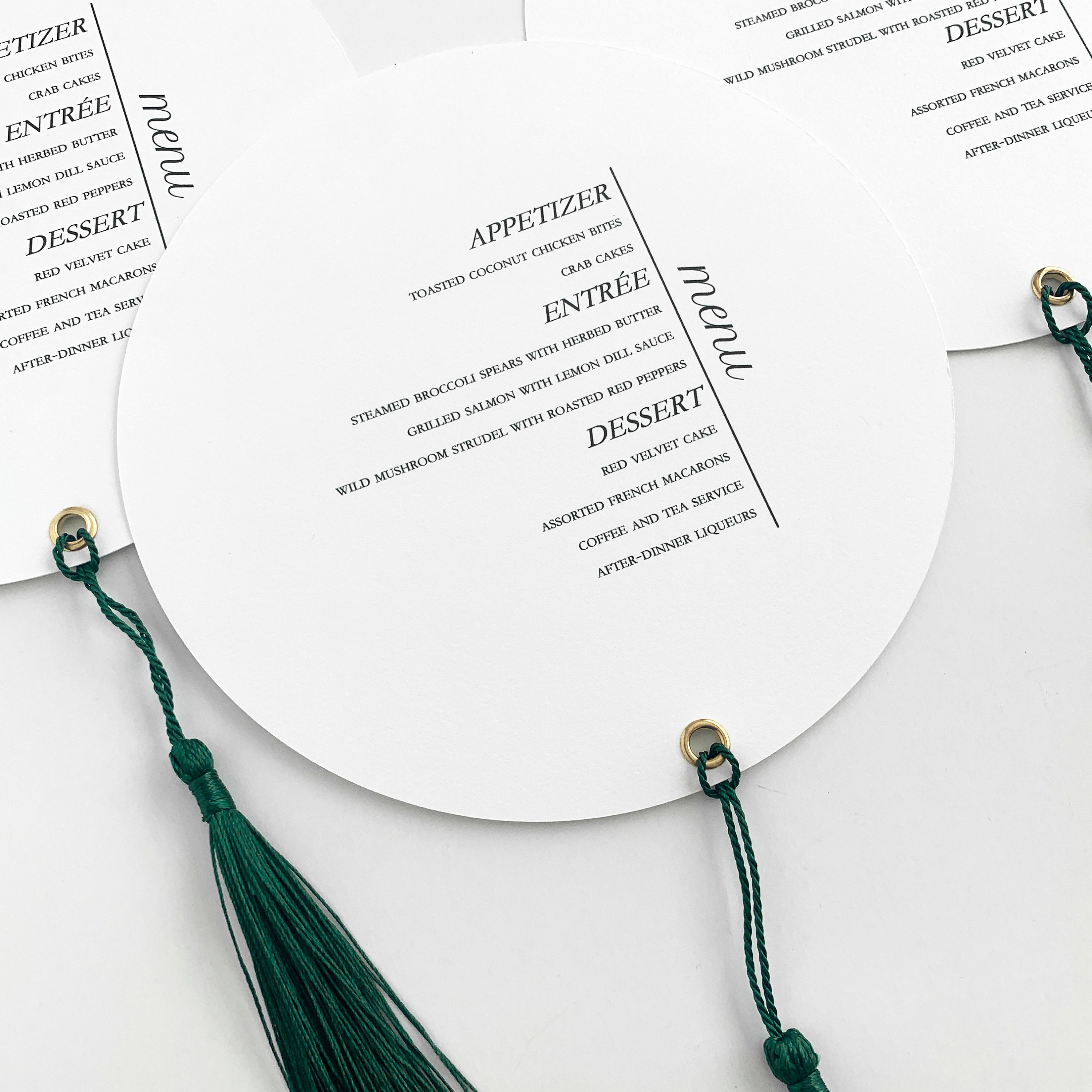Round Tassel Menu Unique Circle Wedding Menu Custom Etsy