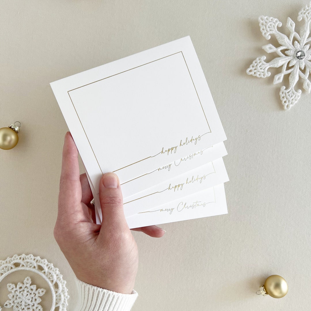 Gold Foil Christmas Cards Elegant merry Christmas, happy Holidays