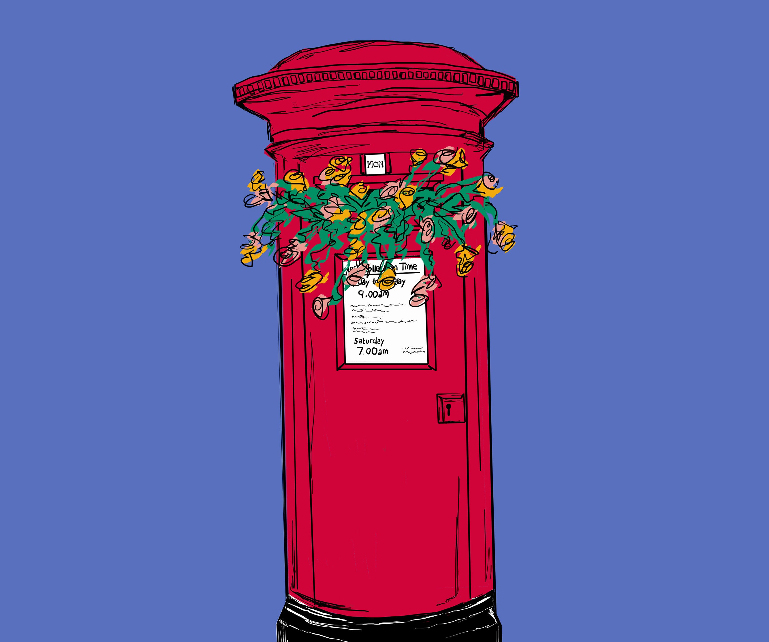 Floral Post Box Art Print Etsy Floral Post Box Art Print Etsy