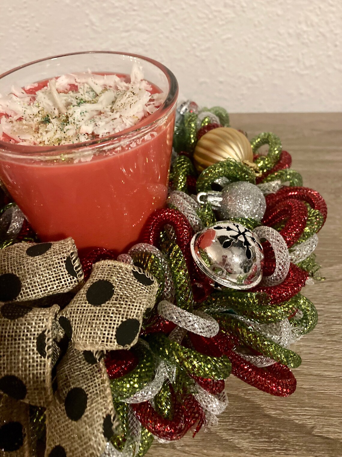 Christmas Centerpiece Candle Wreath Etsy