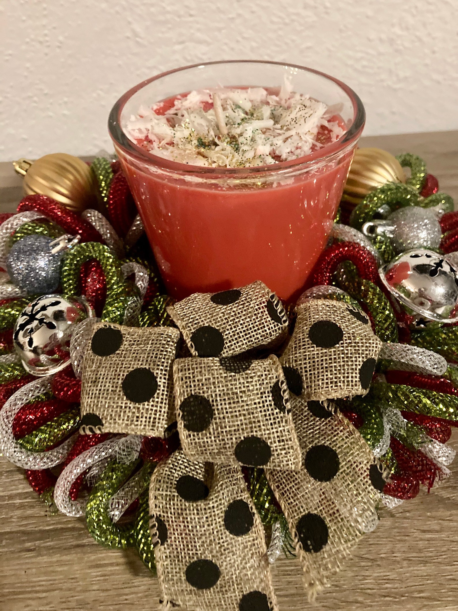 Christmas Centerpiece Candle Wreath Etsy