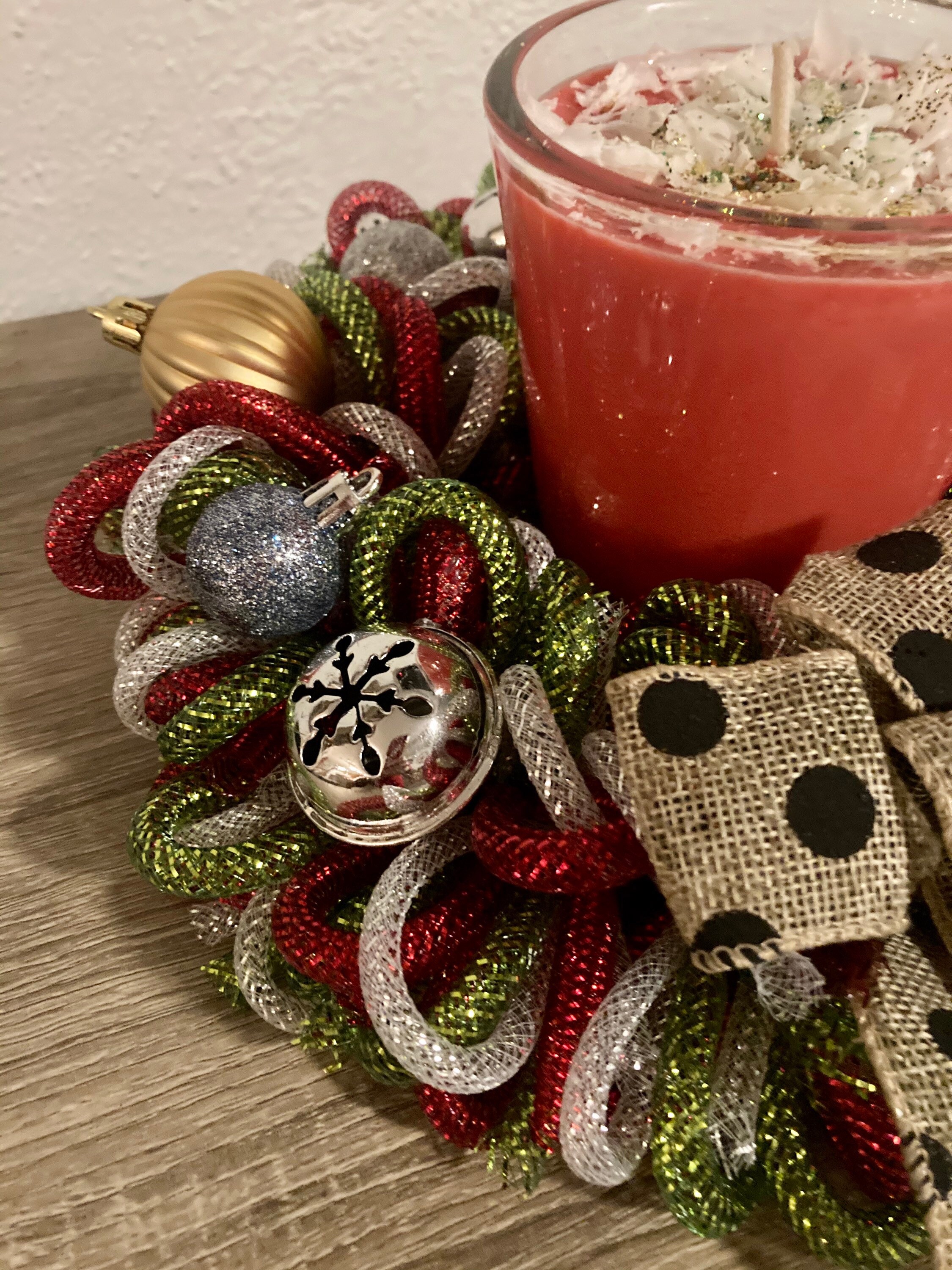 Christmas Centerpiece Candle Wreath  Etsy