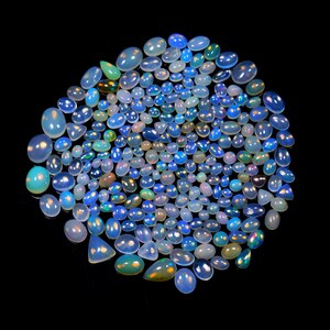 100% Natural Ethiopian Opal Lot, Stunning  Ethiopian Opal Lot, Mix Shape Cabochon, Multi Flashy Fire Opal - Gift  item, No Light Video.