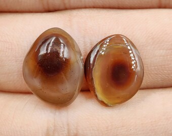 2 Piece  Of  Lot Natural Mexican Fire Agate Loose Gemstone For Jewelry Making Fire Agate Cabochon. FF-13