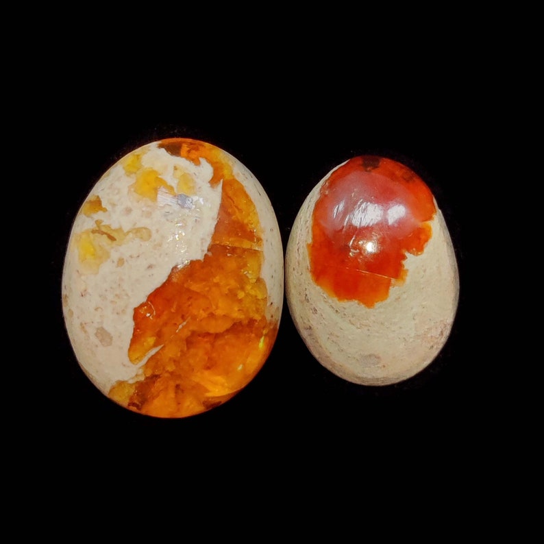 2 Piece Of Mexican Fire opal, Mexican opals in Natural Matrix stone. Cantera Opal. Jewelry making , Craft and Supply Tools. image 4