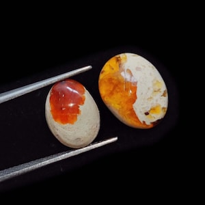 2 Piece Of Mexican Fire opal, Mexican opals in Natural Matrix stone. Cantera Opal. Jewelry making , Craft and Supply Tools. image 3