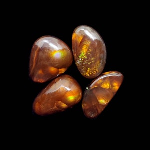 4 Piece  Of  Lot Natural Mexican Fire Agate Loose Gemstone For Jewelry Making Fire Agate Cabochon.