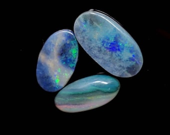 4.6 Carat Stunning Natural Multi-Color Small Australian Opal Oval Shape Cabochon  Loose Gemstone  Lot. B0-02