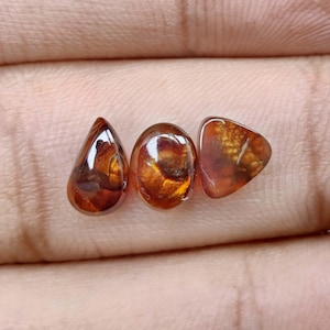 3 Piece  Of  Lot Natural Mexican Fire Agate Loose Gemstone For Jewellery Making Fire Agate Cabochon. FA-110