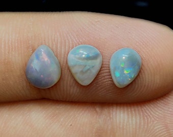 2.2 Carat Stunning Natural Multi-Color Small Australian Opal Pear Shape Cabochon  Loose Gemstone  Lot. B0-20
