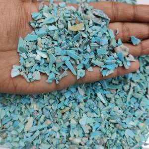Kingman Türkis Flache Nuggets Blau- Grün /Nicht gebohrt/Arizona Türkis/Rohsteine/ 25 gramm Beutel oder 50 gramm Beutel, Floor Chips.