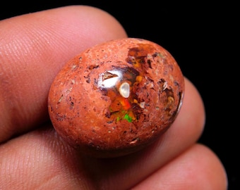 Red Fire opal in Natural Matrix stone, Jewellery making , Craft and Supply Tools. M-128