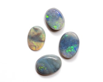 4 Carat Stunning Natural Multi-Color Small Australian Opal Oval Shape Cabochon  Loose Gemstone  Lot. B0-06