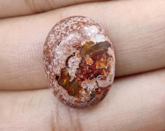 19.6 CT Rare Mexican Fire opal, Cabochon  Matrix stone, Jewellery making , Craft and Supply Tools. M-86