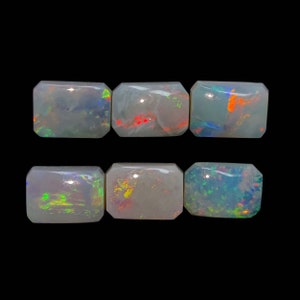 Natural White Australian Opal Lot: 3.4 Carat Cushion Cabochons