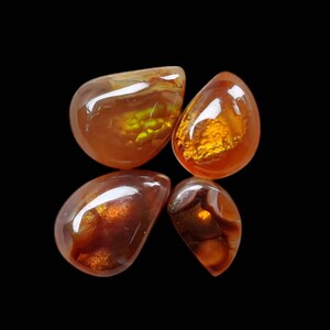 4 Piece  Of  Lot Natural Mexican Fire Agate Loose Gemstone For Jewellery Making Fire Agate Cabochon. FA-111