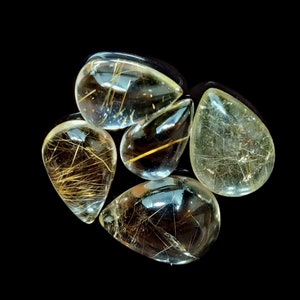 Natural Golden Rutile Cabochon Loose Gemstone Handmade Fancy Shape For Making Jewelry. R-35