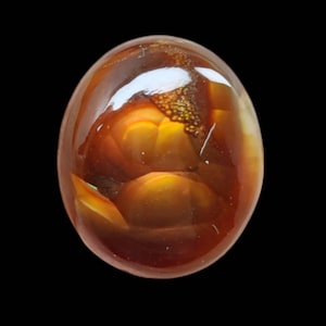 6.3 ct of AAA Quality Genuine Natural Mexican Fire Agate Loose Gemstone For Jewellery Making Fire Agate Cabs , Cabochon. FA-04