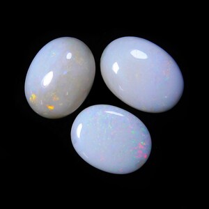 AA Quality 3 Piece  10X13X4 TO 10X14X4 MM  Oval White Australian Opal, Opal Cabochon, Calibrated Cabochons, Opal Gemstone.