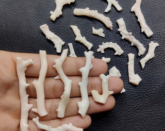 260 Carat 22 Piece 100% Natural Japanese White  Coral Stick Lot, White Coral Polished Rough, Reef-Japanese Sea Coral Loose Branch .