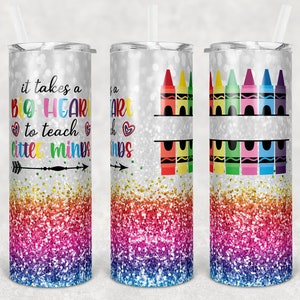 20oz Custom Glitter Crayon Teacher Tumbler/ Personalized Teacher Tumbler/ Teacher Gifts/ Pencil Cup/ Custom Cups/ Teacher / Stainless Steel