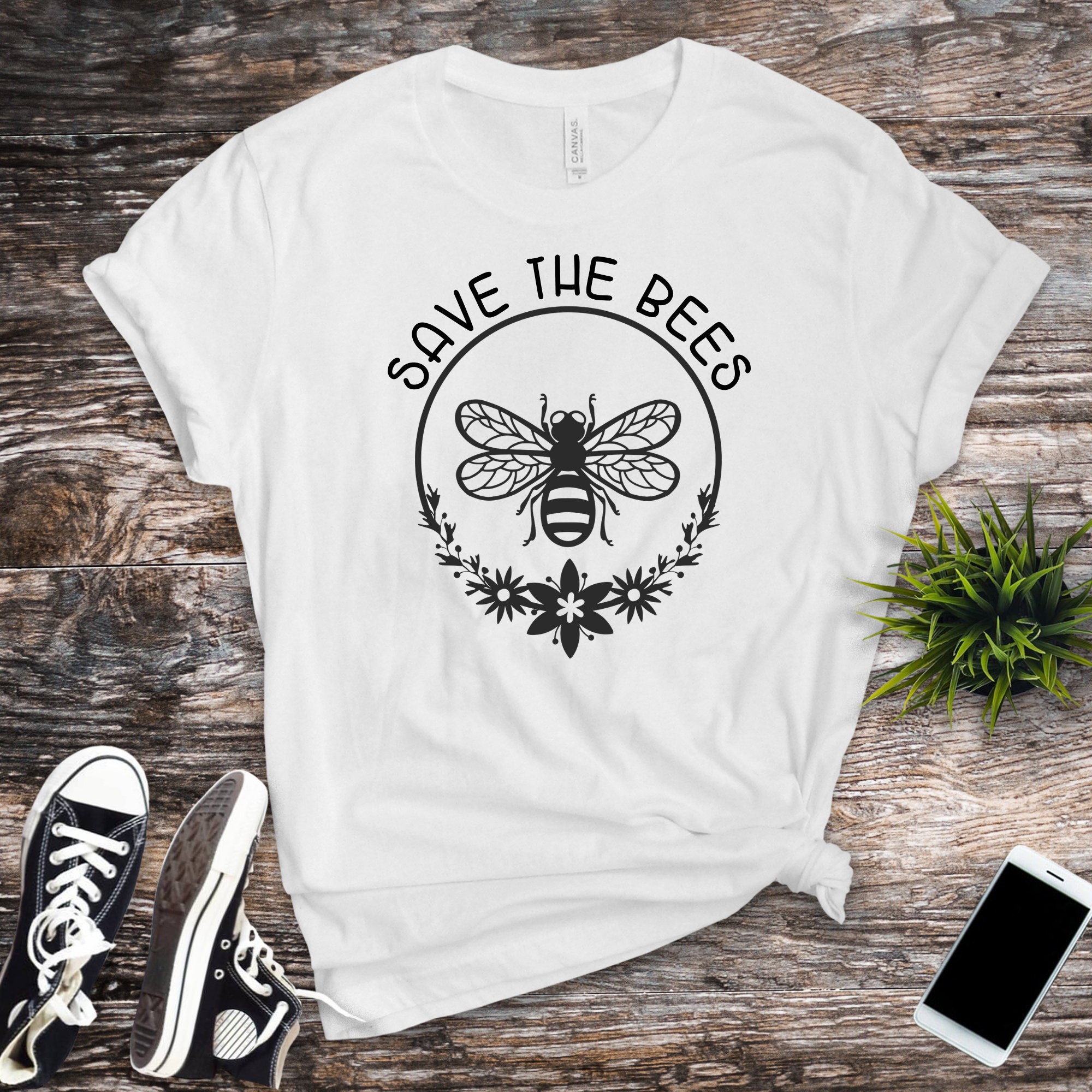Save The Bees Women’s T Shirt Womans T Shirt White Bee | Etsy