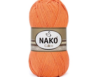 Nako Calico hand knitting yarn, cotton, acrylic, cardigan, sweater, shawl, blouse, dress, skirt yarn