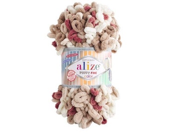 Alize Puffy Fine Color, Blanket Yarn, Velvet Yarn, Easy Finger Knitting Yarn, blanket yarn, doll yarn, velvet yarn,no hook , no neddle,puffy