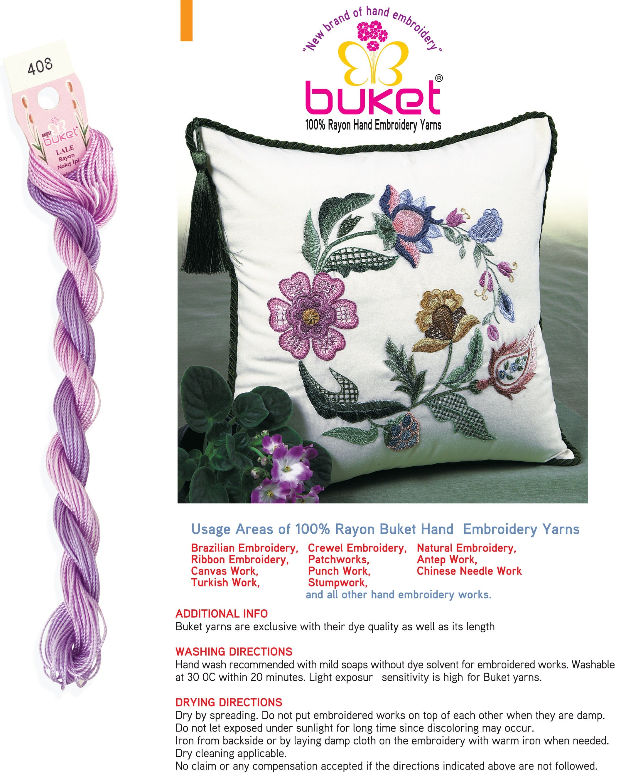 Buket Brazilian Embroidery Threads - All Weights Available, Lale ...