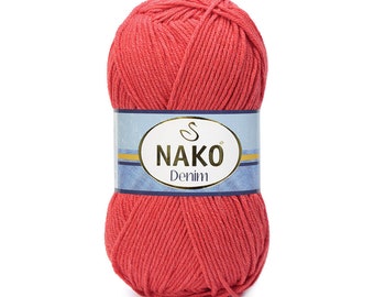 Nako Denim hand knitting yarn, cotton, premium acrylic, sweater, cardigan, vest, scarf, beret yarn
