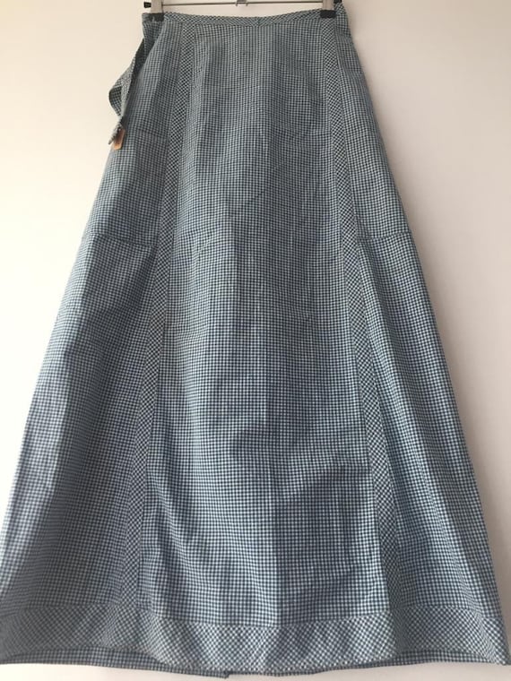 Retro checked midi skirt