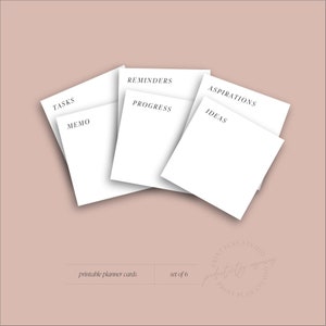 Cartões de planejador para impressão, inserções de planejador para impressão, cartões de memorando para planejador, cartões de lembrete de planejador, minimalista, DOWNLOAD DIGITAL